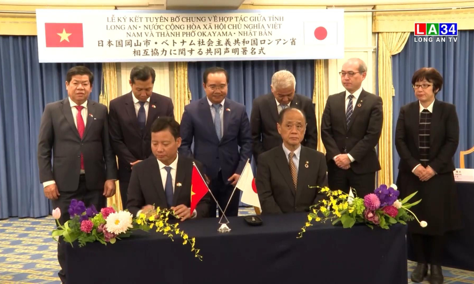 Đoàn công tác tỉnh Long An ký kết hợp tác với chính quyền Thành phố Okayama, Nhật Bản