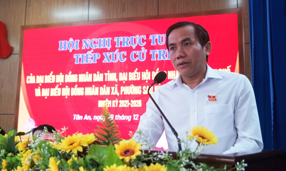 Đại biểu HĐND tỉnh tiếp xúc cử tri thành phố Tân An
