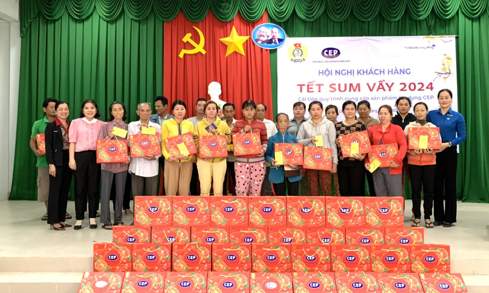 Tổ chức Tài chính vi mô CEP chi nhánh Tân An tổ chức Chương trình Tết Xum Vầy 2024 tại huyện Châu Thành