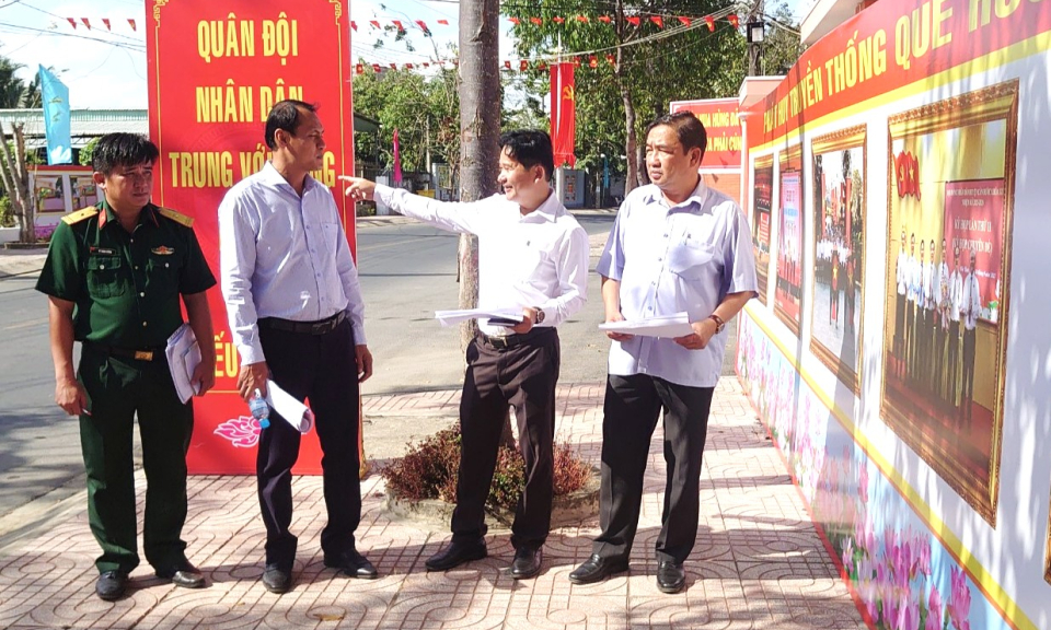 Lãnh đạo huyện Cần Đước kiểm tra công tác chuẩn bị Hội trại tòng quân năm 2024