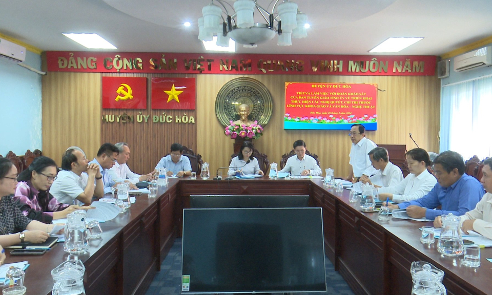 Ban Tuyên giáo Tỉnh ủy khảo sát công tác Khoa giáo tại Đức Hòa