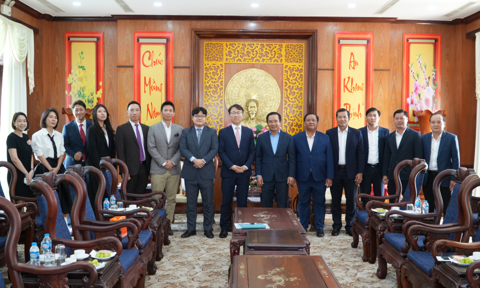 Bí thư Tỉnh ủy và Chủ tịch UBND tỉnh tiếp và làm việc với Ngân Hàng Xuất nhập khẩu Hàn Quốc