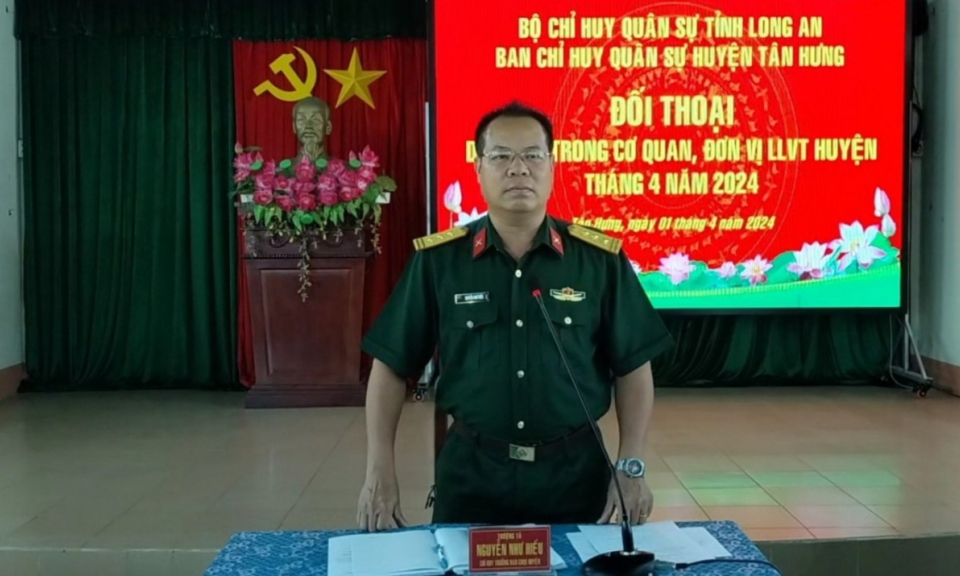 Ban Chỉ huy Quân sự huyện Tân Hưng tổ chức đối thoại dân chủ tháng 4 năm 2024