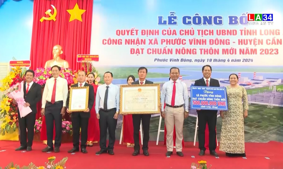 Cần Giuộc: Xã Phước Vĩnh Đông đón nhận danh hiệu xã nông thôn mới