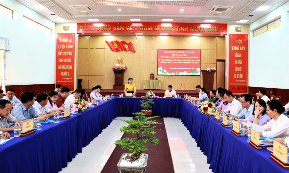 Văn phòng điều phối tỉnh kiểm tra tiến độ xây dựng nông thôn mới tại Cần Đước