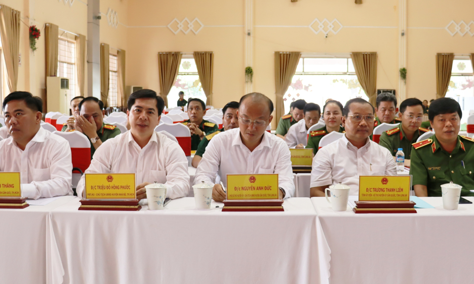 Tổng kết công tác phối hợp xây dựng khu vực phòng thủ các địa bàn giáp ranh tại Cần Giuộc