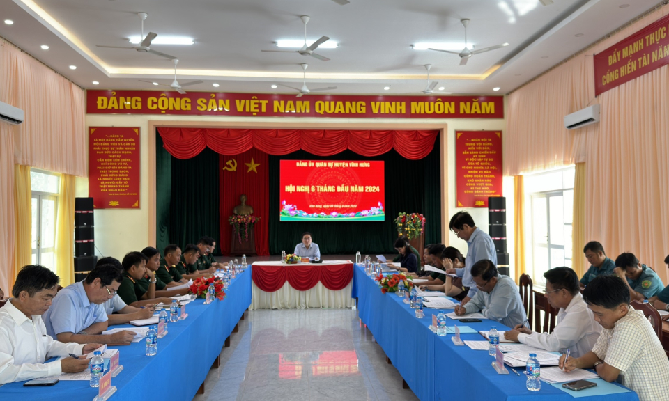  Hội nghị Đảng ủy Quân sự huyện Vĩnh Hưng 6 tháng đầu năm 2024