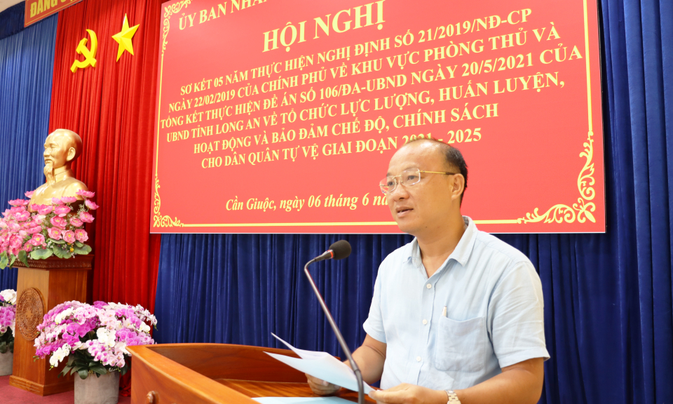 Cần Giuộc sơ kết 05 năm thực hiện Nghị định của Chính phủ về khu vực phòng thủ