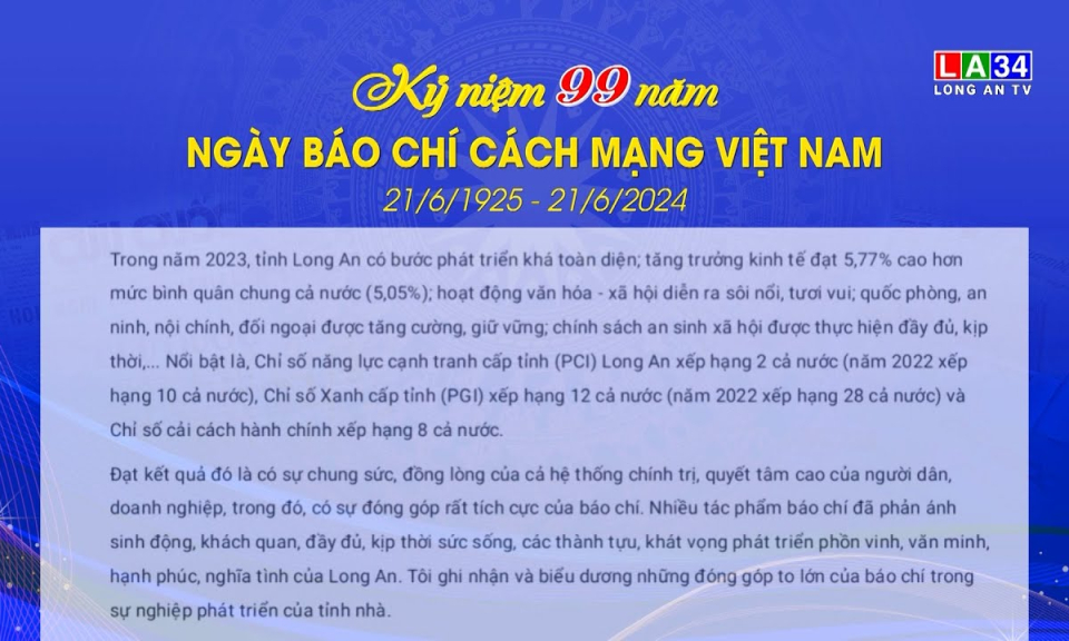 Chủ tịch UBND tỉnh Long An chúc mừng Ngày Báo chí Cách mạng Việt Nam