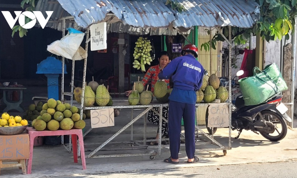 Trái sầu riêng nghịch vụ ở Tiền Giang khan hàng, sốt giá