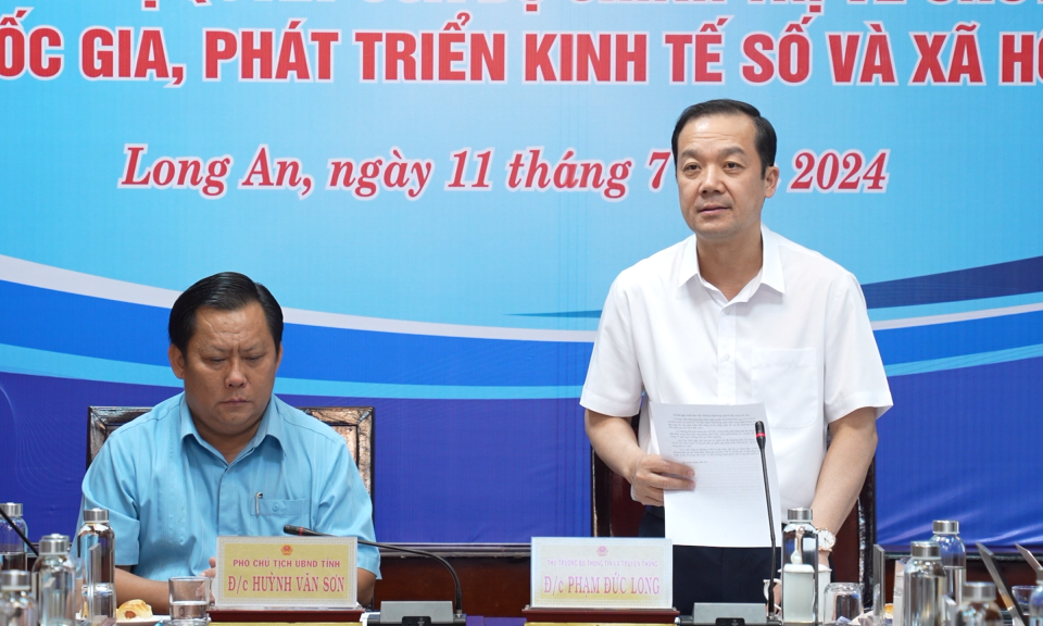 Long An tiếp và làm việc với Đoàn công tác Bộ Thông tin và Truyền thông