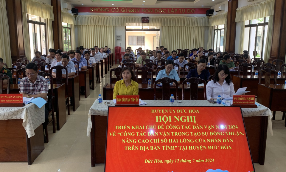 Đức Hòa: triển khai chủ đề công tác dân vận năm 2024
