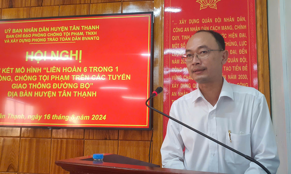 Huyện Tân Thạnh sơ kết mô hình liên hoàn phòng, chống tội phạm trên các tuyến giao thông 