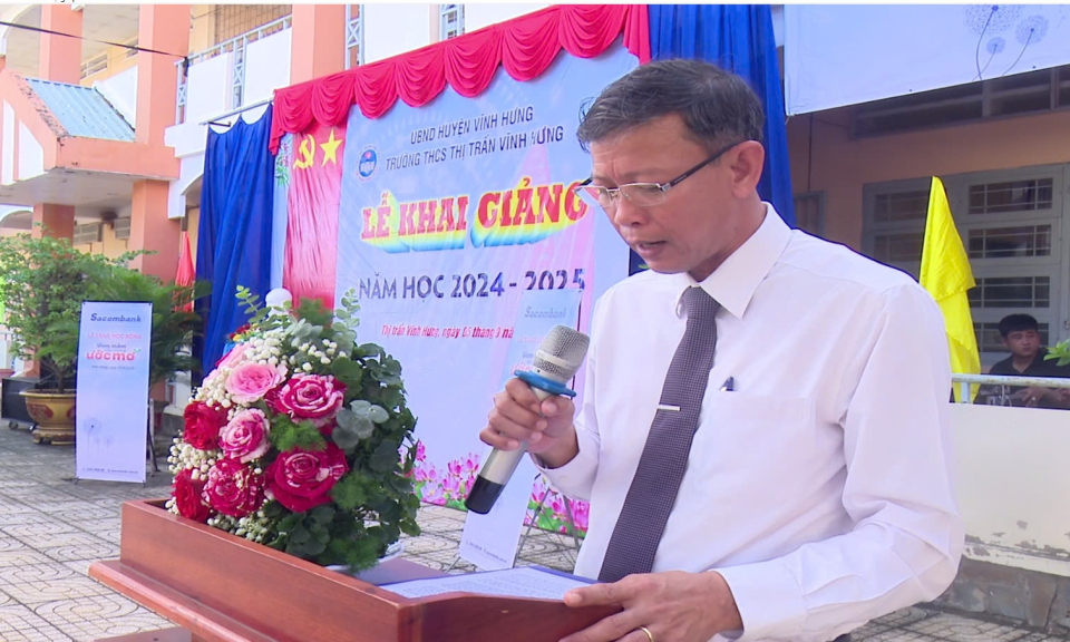 Trường THCS thị trấn Vĩnh Hưng khai giảng năm học 2024 - 2025