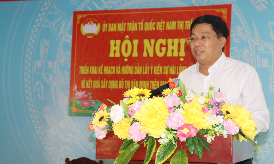 Thị trấn Cần Đước hướng dẫn lấy ý kiến sự hài lòng của người dân 