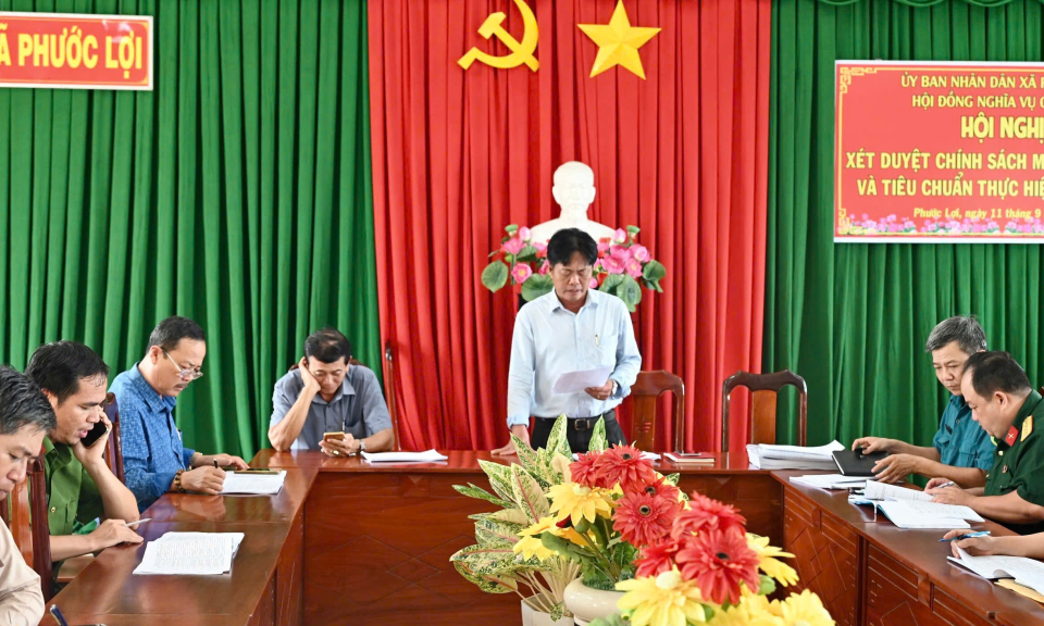 Bến Lức xét duyệt Tiêu chuẩn công dân sẵn sàng nhập ngũ năm 2025