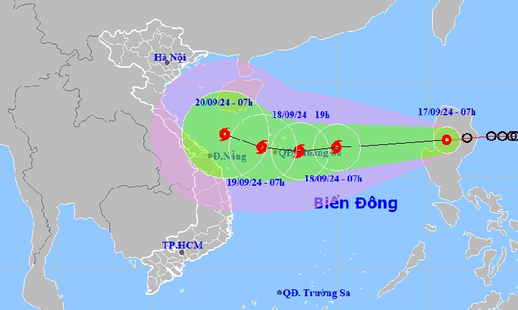 Áp thấp nhiệt đới đang ở trên đất liền đảo Luzon (Philippines), giật cấp 9