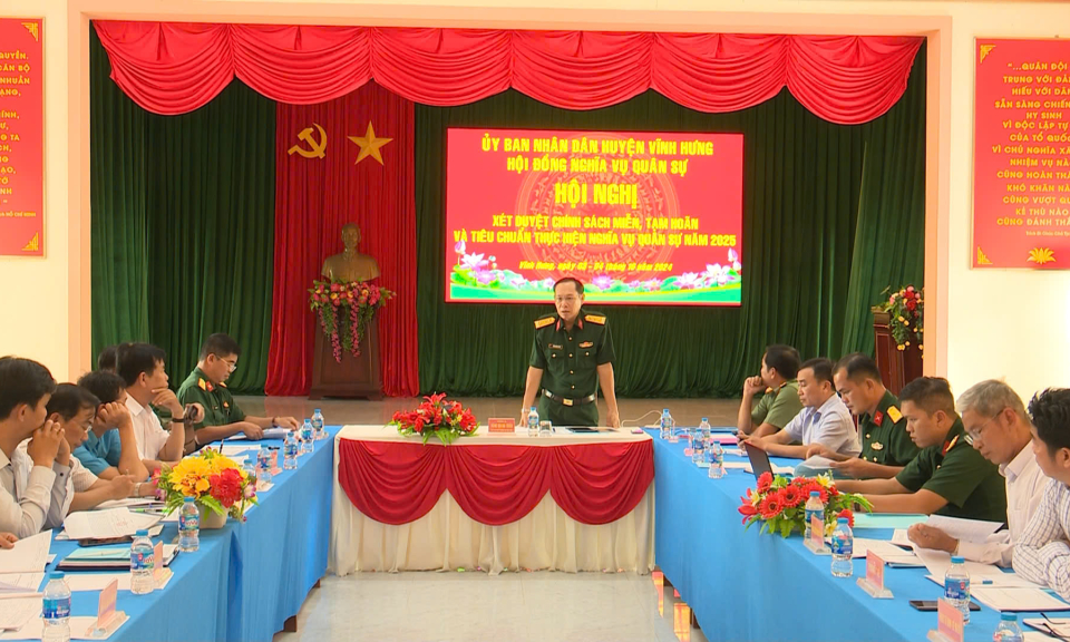 Vĩnh Hưng xét duyệt tiêu chuẩn thực hiện nghĩa vụ quân sự năm 2025