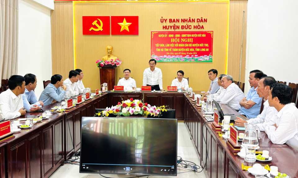 Đức Hòa giao lưu trao đổi kinh nghiệm với huyện Đức Thọ,tỉnh Hà Tĩnh 