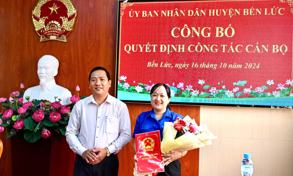 Bến Lức bổ nhiệm Phó Trưởng phòng Tài chính - Kế hoạch