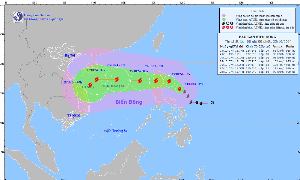 Bão Trà Mi sẽ vào biển Đông thành cơn bão số 6, hướng vào miền Trung 