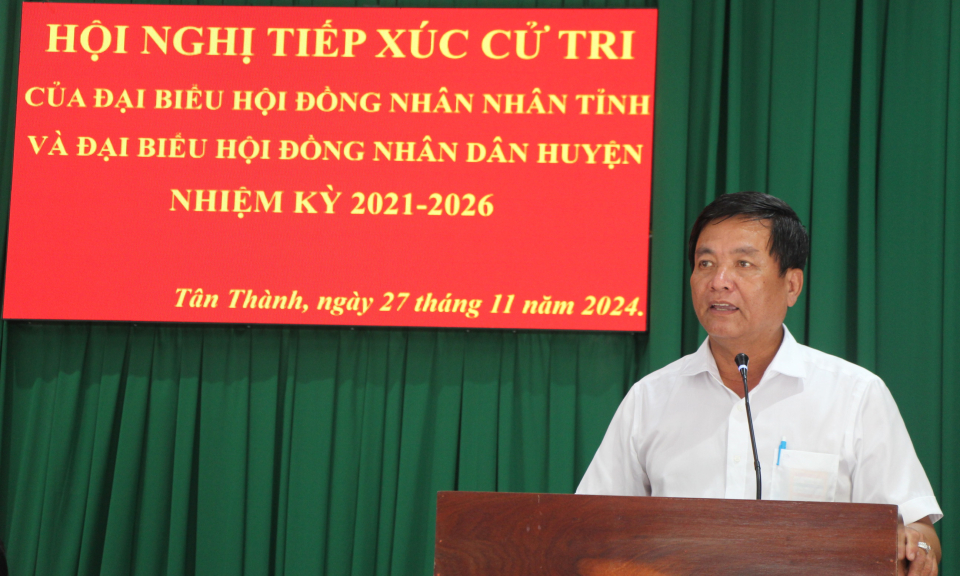 Thủ Thừa: Đại biểu Hội đồng nhân dân tỉnh, huyện tiếp xúc cử tri các xã Tân Thành, Bình An