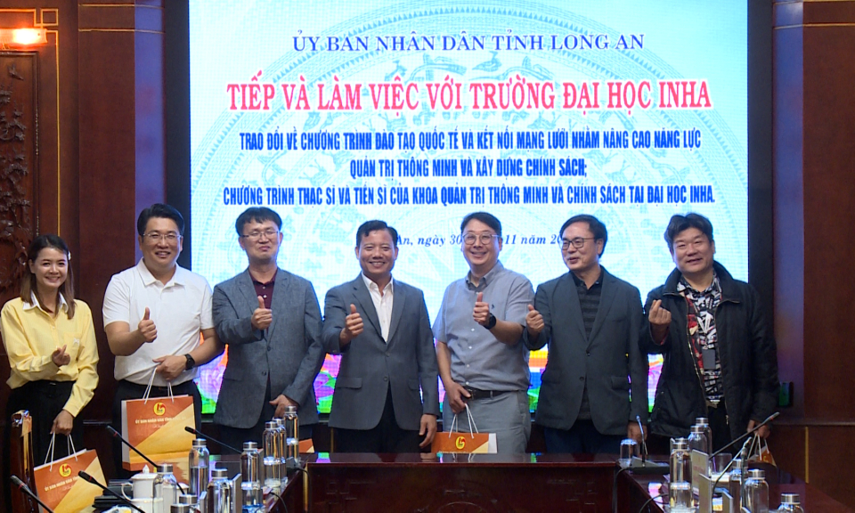 UBND tỉnh tiếp và làm việc với Trường Đại học Inha Hàn Quốc
