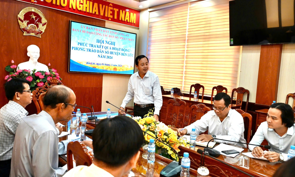 Bến Lức tiếp đoàn phúc tra kết qủa phong trào dân số năm 2024