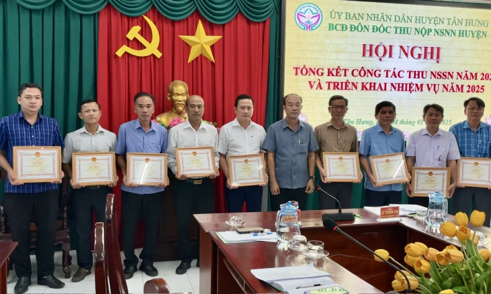Tân Hưng tổng kết công tác thu ngân sách Nhà nước năm 2024