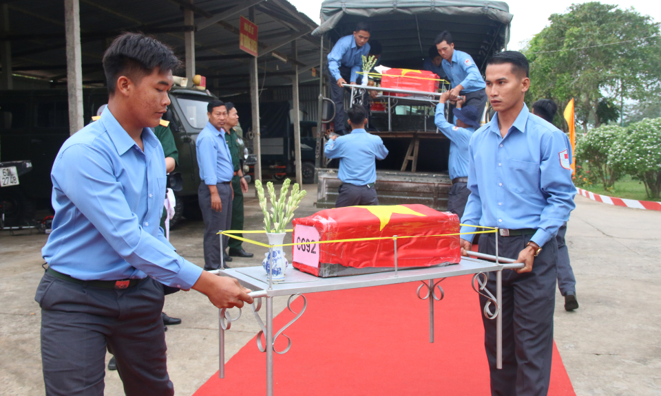 Kết thúc đợt 1, giai đoạn XXIV, Đội K73 Long An quy tập được 50 bộ hài cốt liệt sĩ