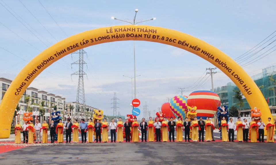 Khánh thành Đường tỉnh 826E (ấp 3 Long Hậu), huyện Cần Giuộc