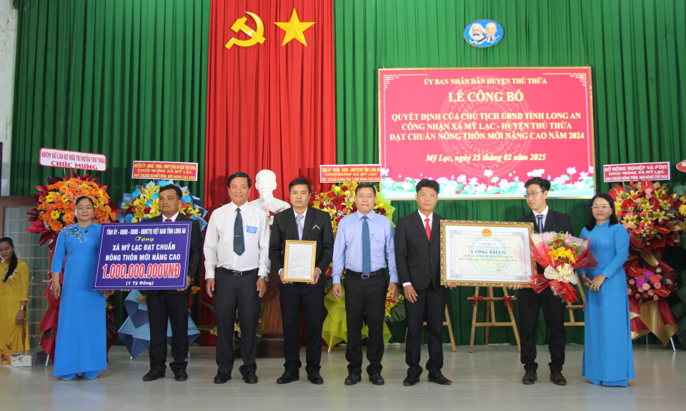  Xã Mỹ Lạc đón nhận danh hiệu xã nông thôn mới nâng cao