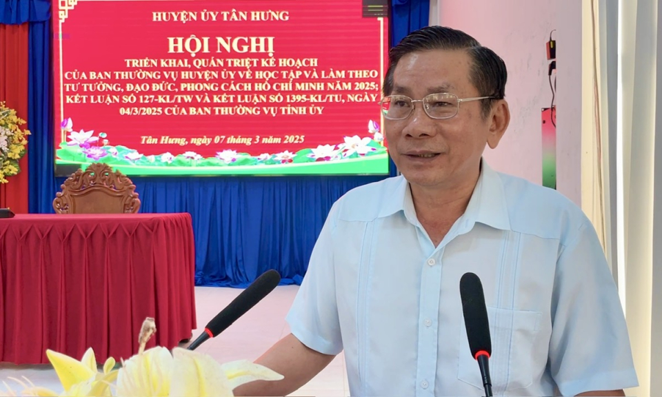 Tân Hưng quán triệt Kế hoạch học tập và làm theo tư tưởng, đạo đức, phong cách Hồ Chí Minh năm 2025