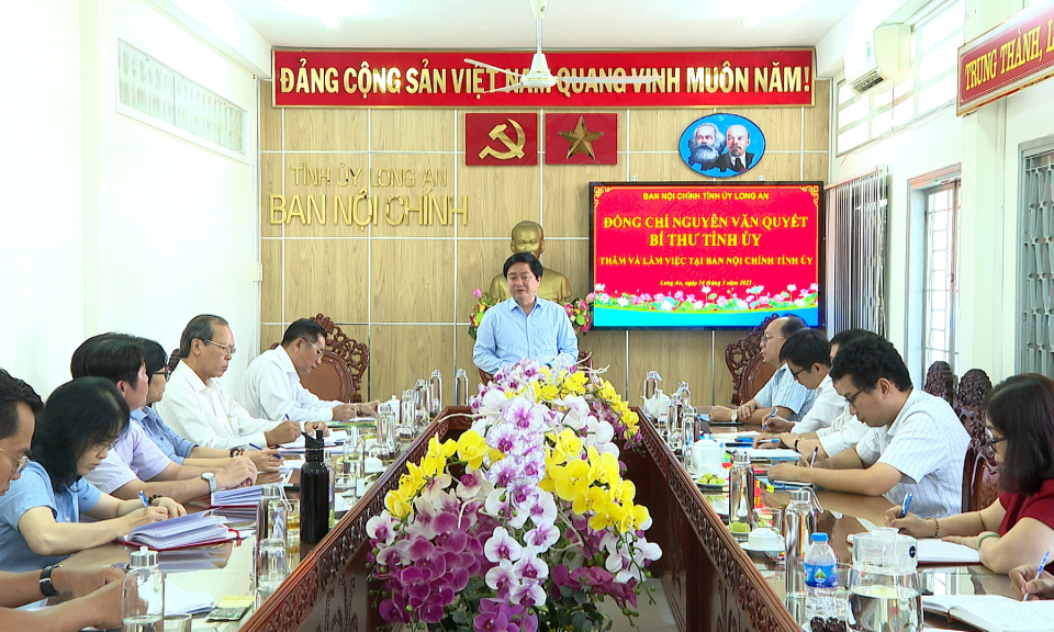 Bí thư Tỉnh ủy thăm và làm việc với Ban Nội chính Tỉnh ủy