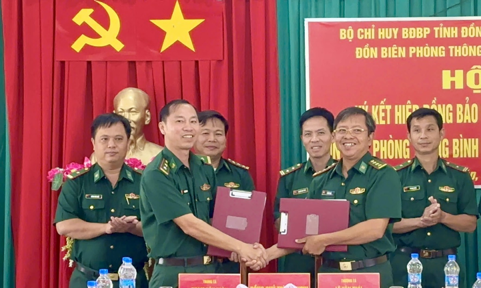 Đồn Biên phòng Sông Trăng ký kết hiệp đồng bảo vệ biên giới, địa bàn tiếp giáp 