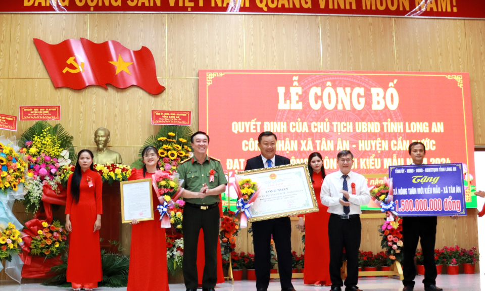 Xã Tân Ân, huyện Cần Đước đạt chuẩn nông thôn mới kiểu mẫu  