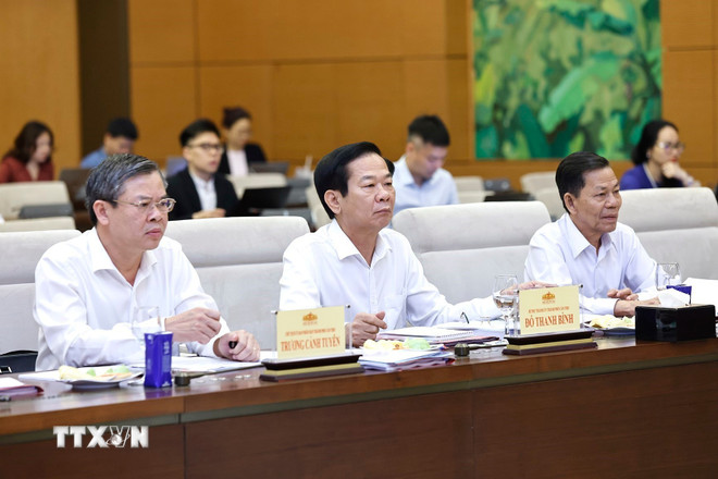 Đại biểu dự cuộc làm việc. (Ảnh: Doãn Tấn/TTXVN)