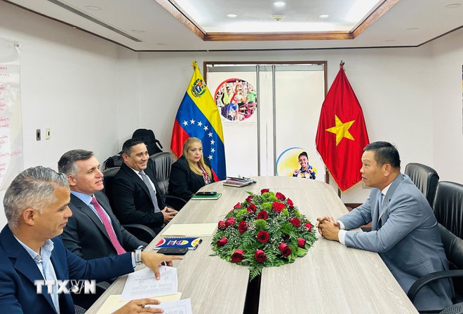Quang cảnh buổi làm việc. (Ảnh: ĐSQ cung cấp)