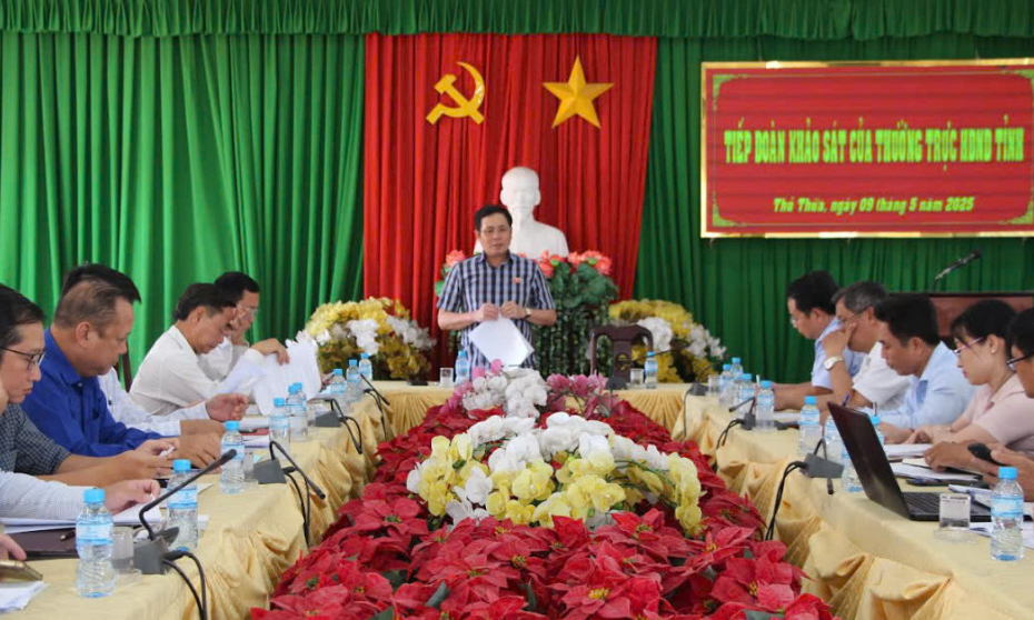 Thường trực HĐND tỉnh Long An khảo sát các công trình xây dựng tại huyện Thủ Thừa