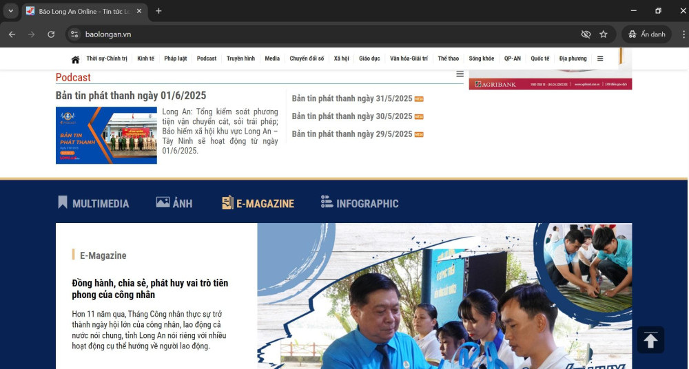 Báo và Đài Phát thanh Truyền hình Long An từng bước vận hành các thể loại hiện đại như E-magazine, infographics, podcast
