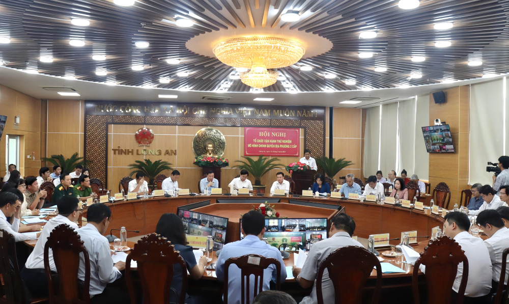 Các đại biểu tham dự hội nghị tại điểm cầu tỉnh