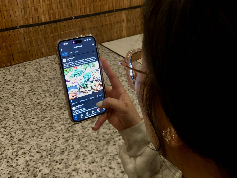 Trên trang Facebook cá nhân, chị Hồ Thị Tuyết Anh thường xuyên đăng tải các mặt hàng rau, củ, quả, trái cây,...