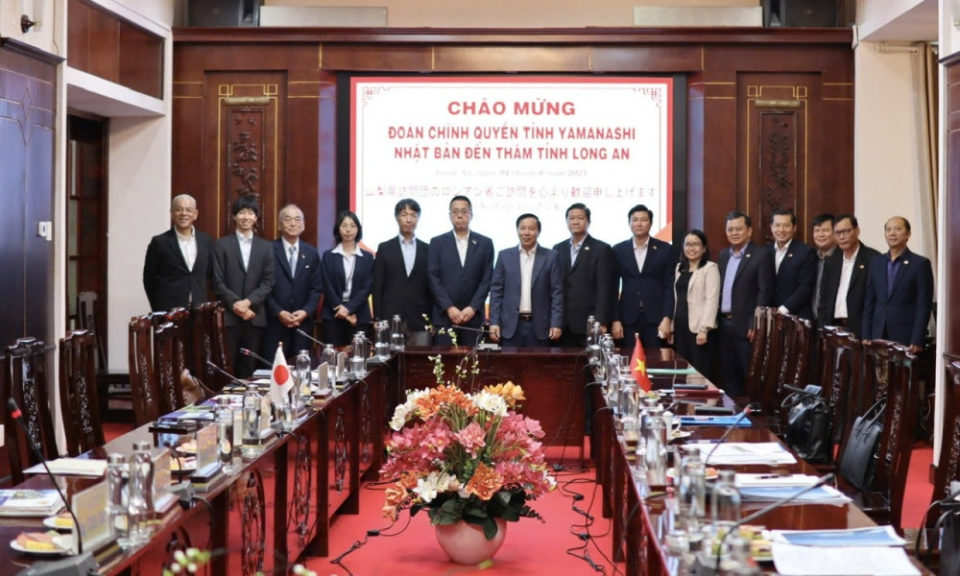 Lãnh đạo tỉnh Long An tiếp và làm việc với Đoàn công tác tỉnh Yamanashi (Nhật Bản)