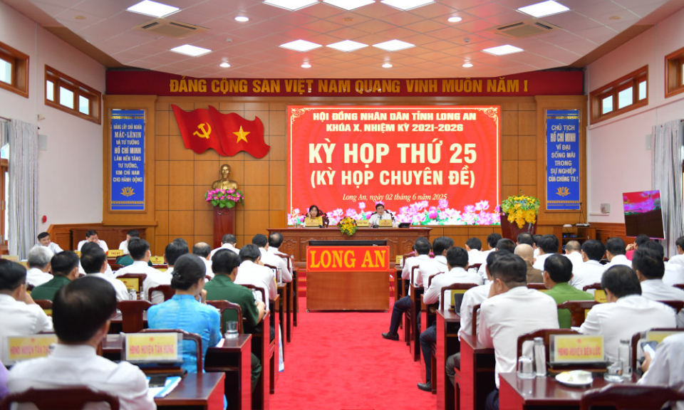 HĐND tỉnh Long An khóa X tổ chức Kỳ họp lệ giữa năm 2025 vào ngày 24 và 25/6