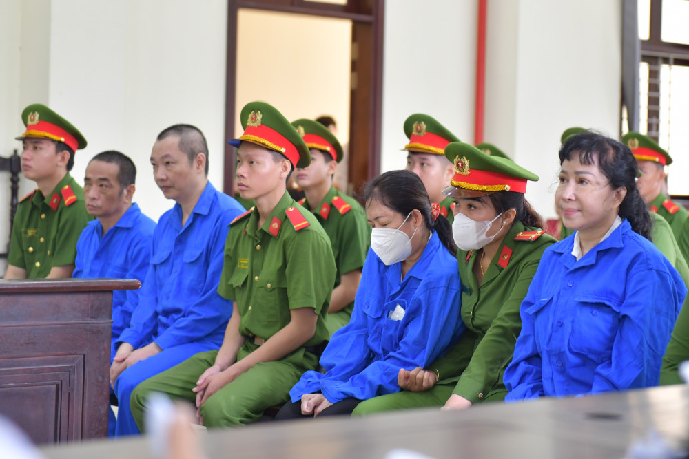 Các bị cáo tại phiên tòa