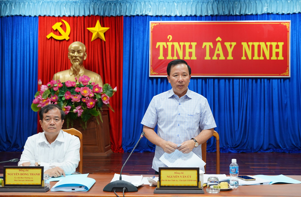 Phó Bí thư Tỉnh ủy, Chủ tịch UBND tỉnh Nguyễn Văn Út phát biểu chỉ đạo 