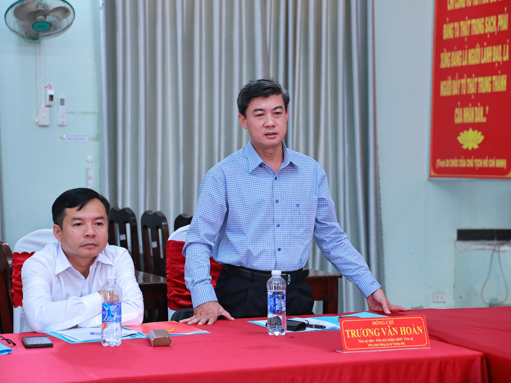 Chủ nhiệm Uỷ ban kiểm tra Tỉnh ủy Trương Văn Hoàn phát biểu tại buổi làm việc