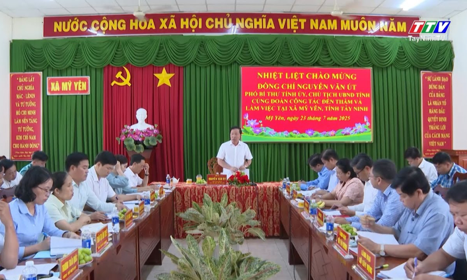 Xã Mỹ Yên: Lãnh đạo UBND tỉnh kiểm tra công tác chuẩn bị Đại hội Đảng bộ xã