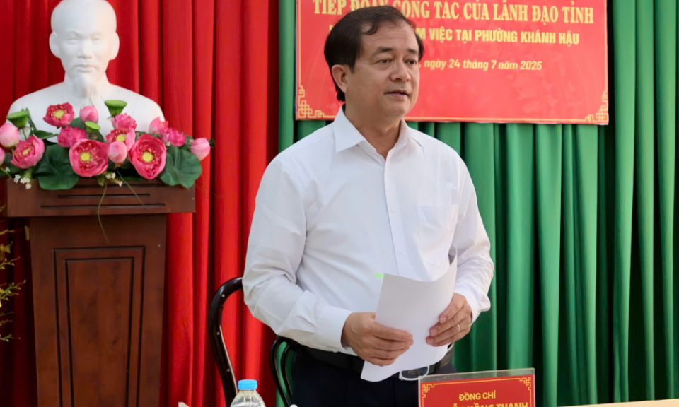 Phó Chủ tịch UBND tỉnh Nguyễn Hồng Thanh thăm, làm việc tại phường Khánh Hậu