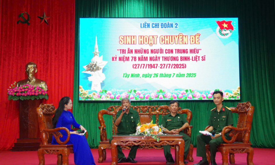Đoàn cơ sở Trung đoàn 4: Sinh hoạt chuyên đề 'Tri ân những người con trung hiếu'